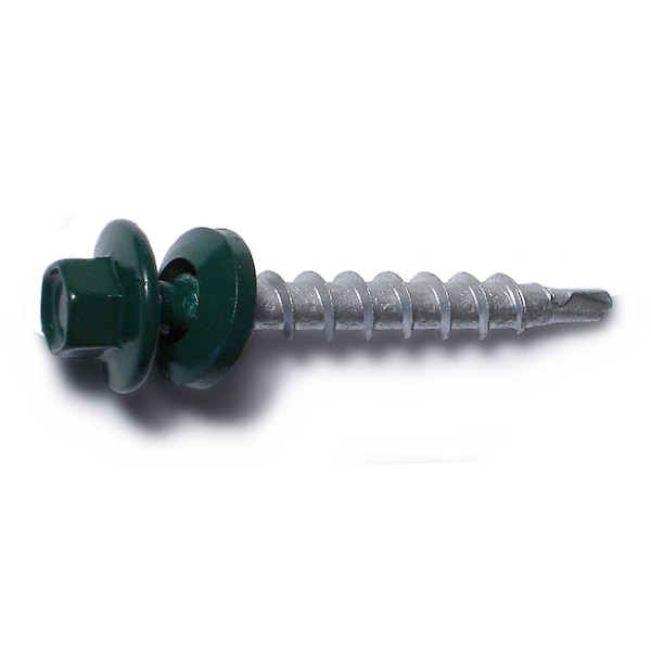 Buildright Self-Drilling Screw, #10 x 1-1/2 in, Painted Steel Flange Hex Head External Hex Drive, 86 PK 09555 - main
